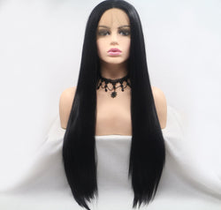 13*3" Lace Front Wigs Synthetic Long Straight 24" 130% Density