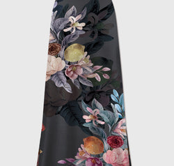 Printed Elastic Waist Midi Skirt