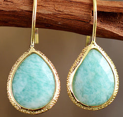 Handmade Natural Stone Teardrop Earrings