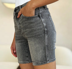 Judy Blue Full Size High Waist Washed Denim Shorts