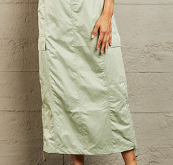 HYFVE Just In Time High Waisted Cargo Midi Skirt