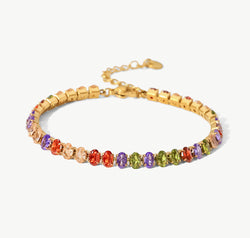 18K Gold Plated Multicolored Zircon Bracelet