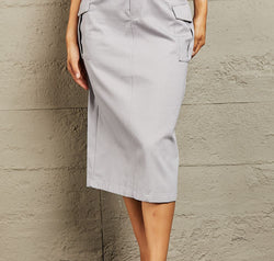 HYFVE Professional Poise Buckled Midi Skirt