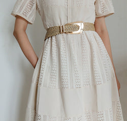 Irregular Buckle Braid Belt