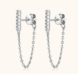 Moissanite 925 Sterling Silver Connected Earrings