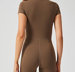 Half Zip Short Sleeve Active Romper