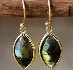 Geometrical Shape Natural Stone Dangle Earrings