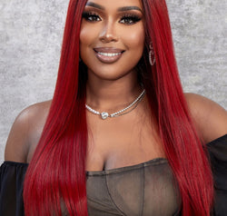 13*2" Lace Front Wigs Synthetic Straight 26" 150% Density