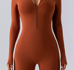 Half Zip Long Sleeve Active Romper