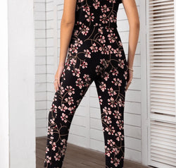 Asymmetrical Neck Short Sleeve Jumpsuit