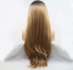 13*3" Lace Front Wigs Synthetic Long Straight 24" 130% Density