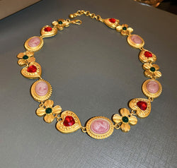 Copper Inlaid Rhinestone Necklace