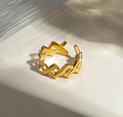 Stainless Steel Cutout Open Ring