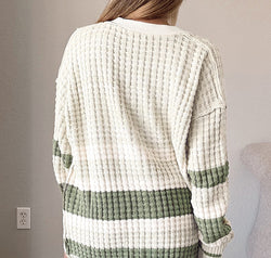 Striped Button Down Cardigan