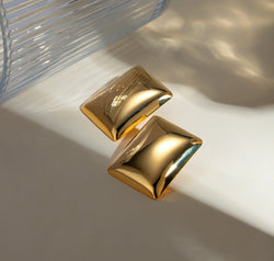 Stainless Steel Rectangular Stud Earrings