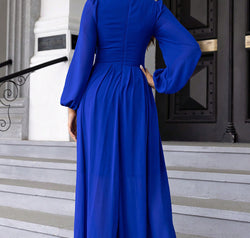 Twist Front Cutout Long Sleeve Dress