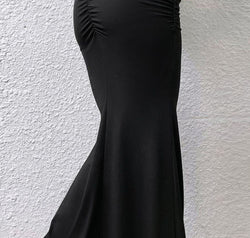 Ruched Maxi Trumpet Skirt