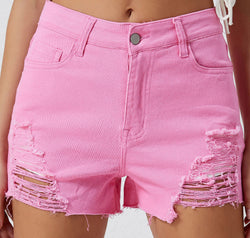 Distressed Denim Shorts