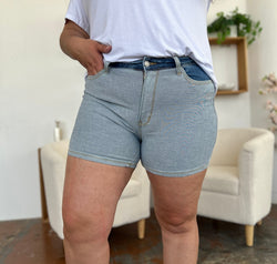 Judy Blue Full Size Color Block Denim Shorts