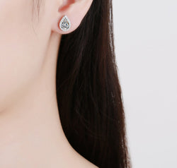 Moissanite Teardrop Stud Earrings