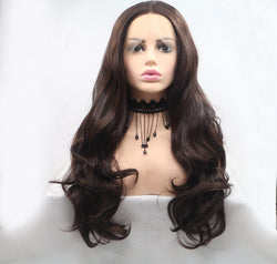 13*3" Lace Front Wigs Synthetic Long Wavy 24" 130% Density