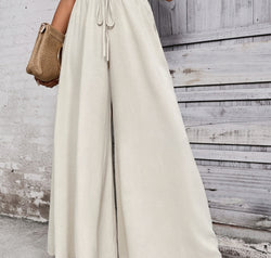 Tied High Waist Wide Leg Pants