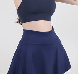 High Waist Pleated Active Skirt