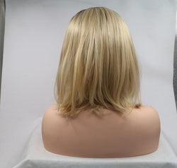 13*3" Lace Front Wigs Synthetic Mid-length Straight 12" 130% Density