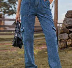 High Waist Cargo Jeans