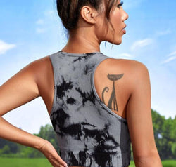 Tie-dye Cropped Round Neck Tank Top