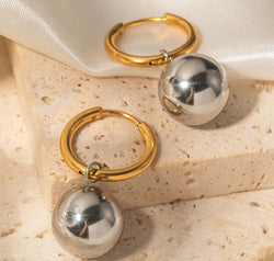 18K Gold-Plated Copper Ball Drop Earrings
