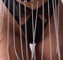 Fringed Chain PU Leather Belt