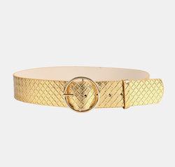PU Leather Circle Shape Buckle Belt