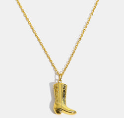 Cowboy Boot Pendant Stainless Steel Necklace