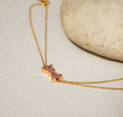 Stainless Steel Zircon Bow Bracelet