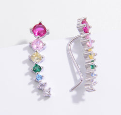 925 Sterling Silver Inlaid Zircon Earrings