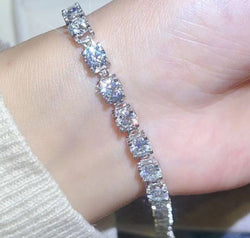 10 Carat Moissanite Platinum-Plated Bracelet
