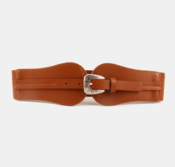 Wide Elastic Belt with Alloy Buckle