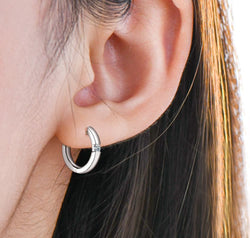 Moissanite 925 Sterling Silver Huggie Earrings