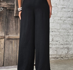 Ruched High Waist Wide Leg Pants