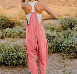 Double Take Full Size Sleeveless V-Neck Pocketed Jumpsuit