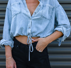 Tie Detail Denim Top