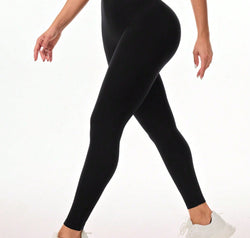 Letter Printed High Waist Active Leggings