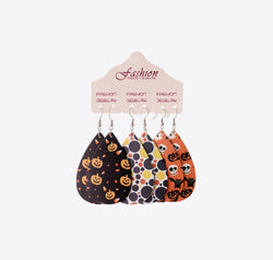 Halloween PU Teardrop Earrings Set
