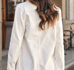 Distressed Snap Down Denim Jacket