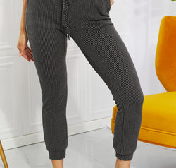 Blumin Apparel Full Size Easy Living Ribbed Joggers