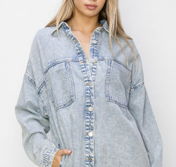 RISEN Button Up Long Sleeve Shacket