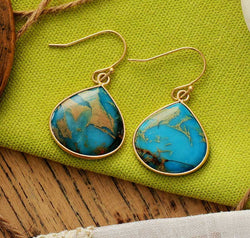 18K Gold-Plated Natural Stone Earrings
