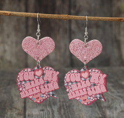 Heart Shape Wooden Earrings