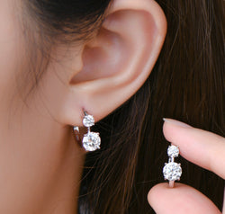 1.3 Carat Moissanite 925 Sterling Silver Earrings